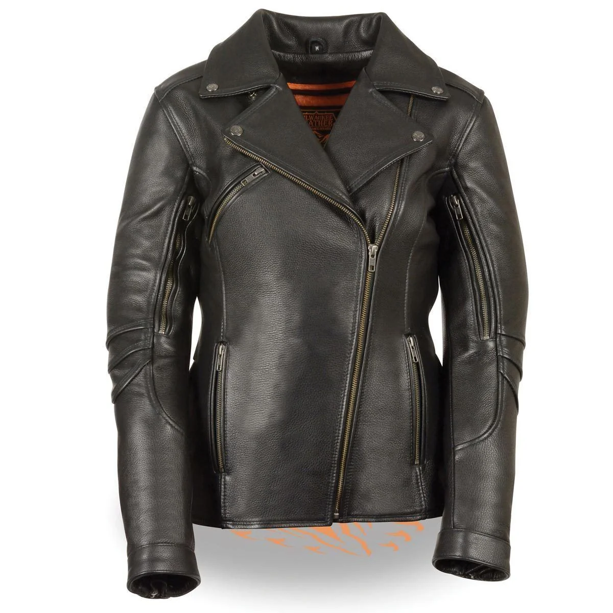 Quality Milwaukee Leather MLL2580 Women’s Long Length Belt-Less Vented Black Leather Jacket High-Quality