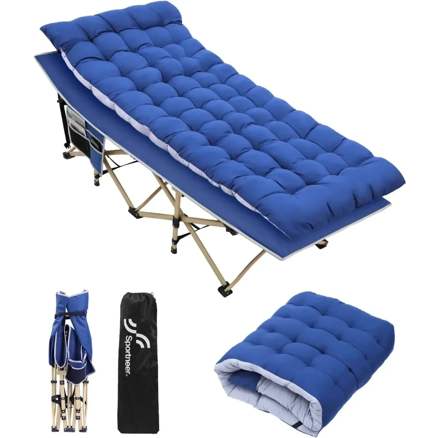 Excellent Sportneer Heavy-Duty Camping Cot with Mattress – Portable Bed for Adults Max Load 450 lbs Sportneer Camping Cot Convenient