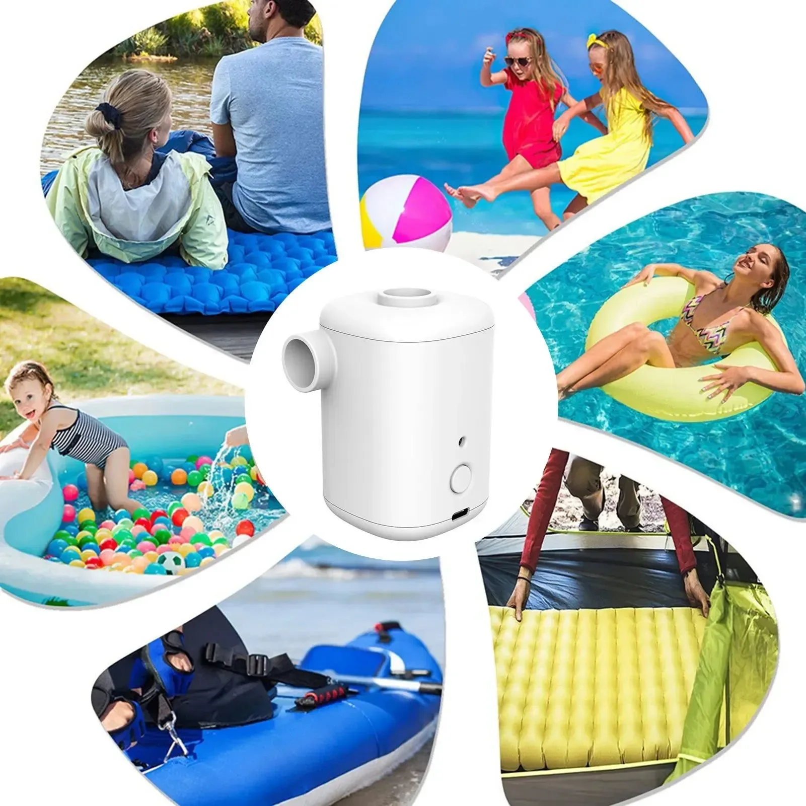 Functional Rechargeable Portable Air Pump – Easy-to-Use Inflatable Pump for Air Mattresses Camping and Outdoors Classic