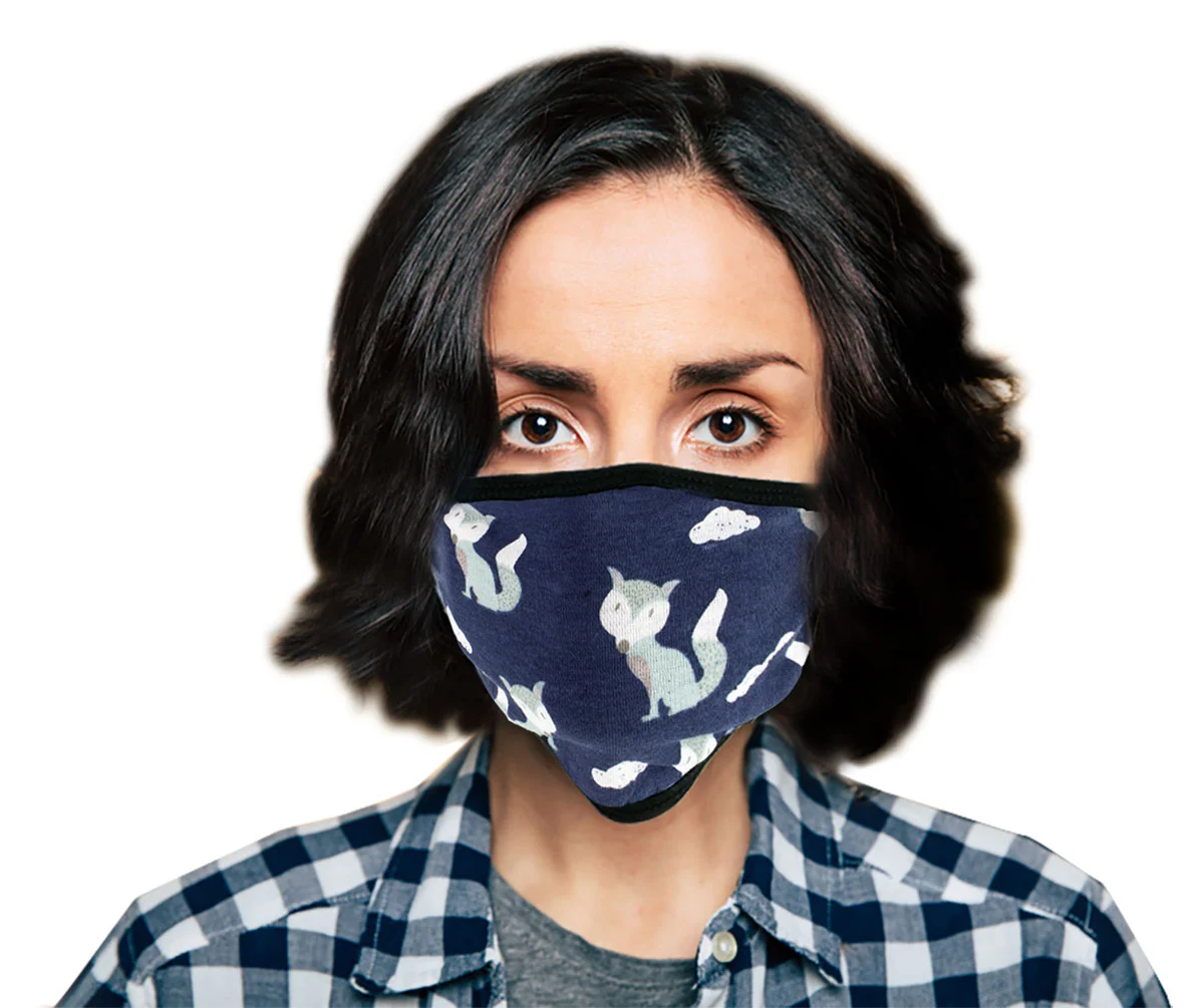 Dependable Milwaukee Leather MP7924FM Ladies ‘Foxes’ Design’ 100 Cotton Protective Face Mask with Optional Filter Pocket Professional