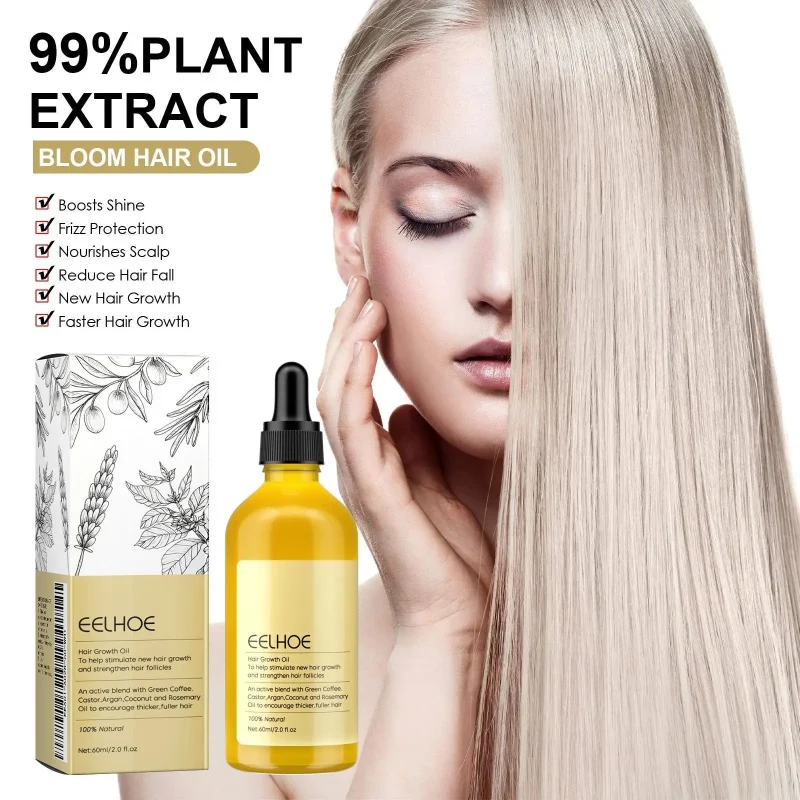 Green EELHOE Bloom Hair Oil – 99 Plant Extract for Healthy Hair 60ml Clean