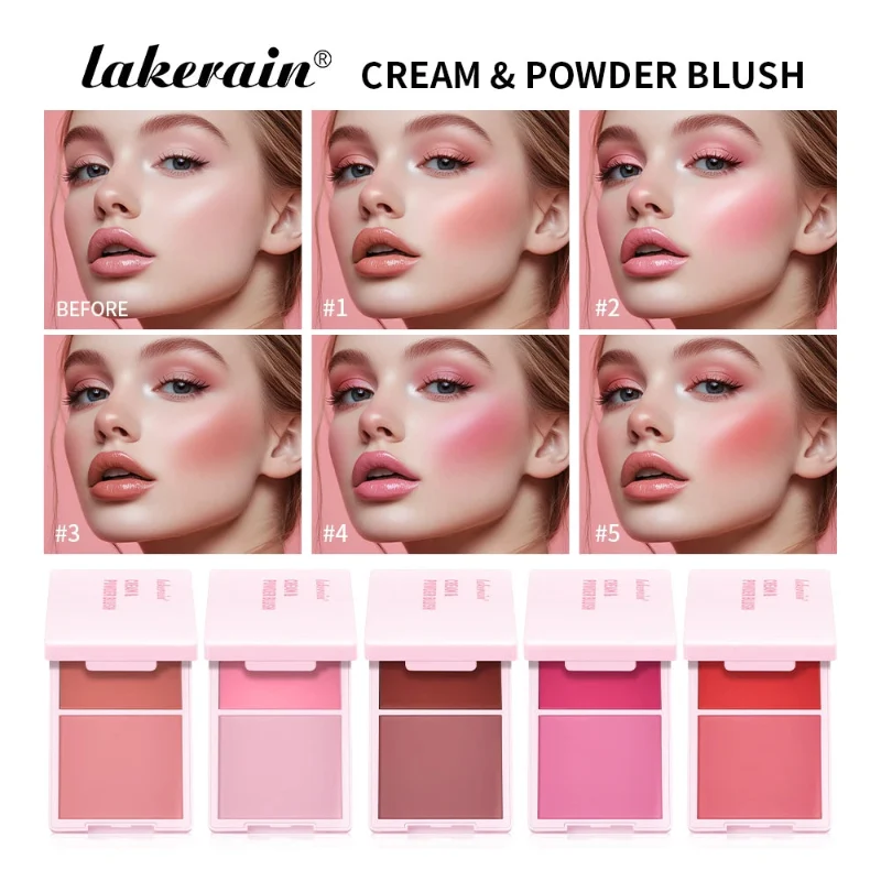Refined Lakerain Blush Set Cream Powder Safe