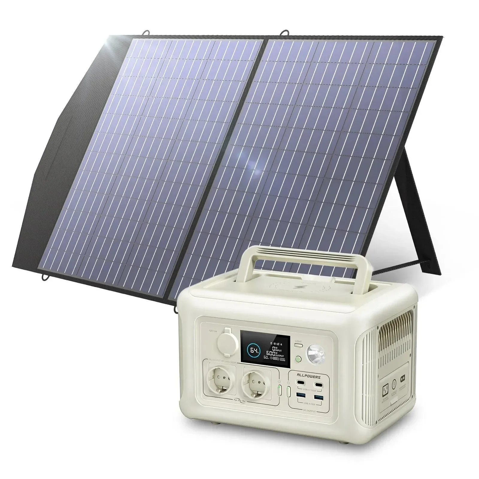 Sustainable ALLPOWERS R600 Portable Power Station with Solar panel 100W 600W 299Wh LiFePO4 Solar Generator UPS Battery Backup MPPT for RV SPECIFICATIONS Superior