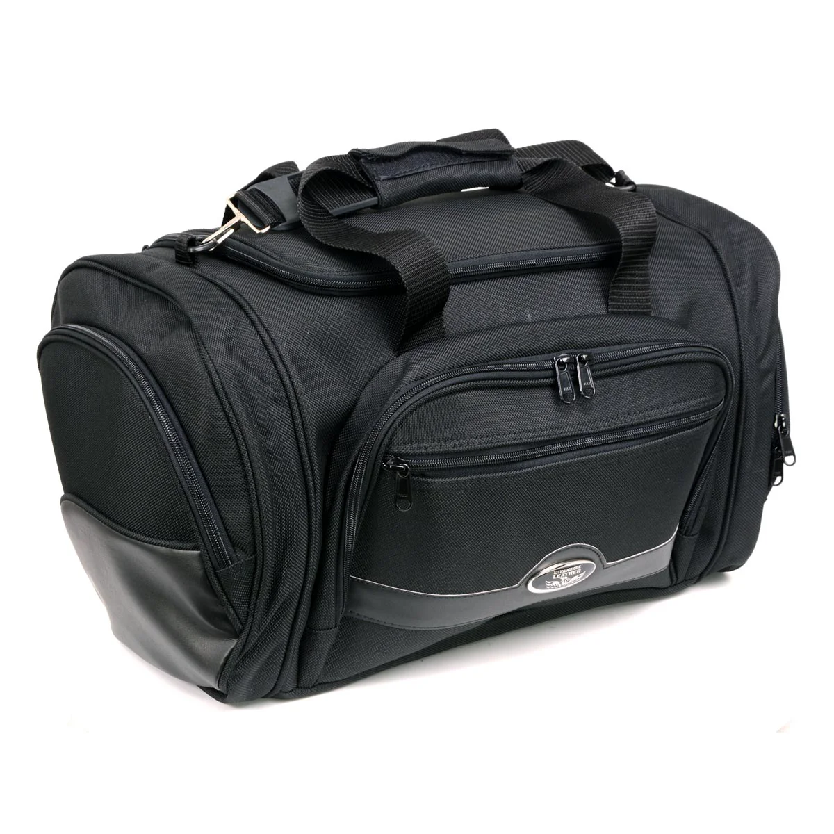 Contemporary Milwaukee Leather MP8117 Large Black Textile Motorcycle Duffle Style Roll Bag Green