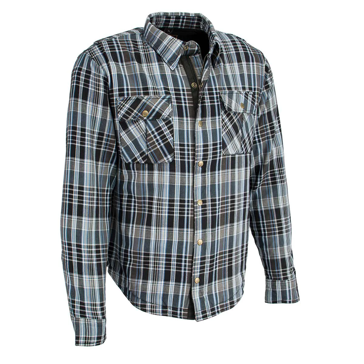 Genuine Milwaukee Leather MPM1626 Men’s Plaid Flannel Biker Shirt with CE Armor – Reinforced w Aramid Fiber Outstanding