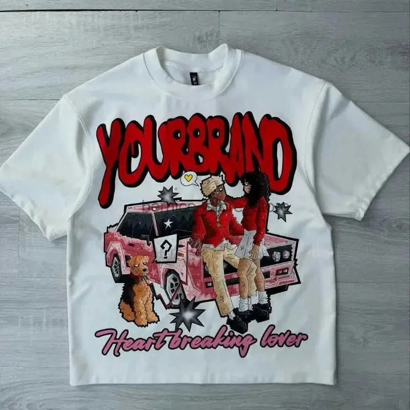 Modern YOUNGBOY Heartbreaking Lover T-Shirt – White Graphic Crew Neck Tee Green