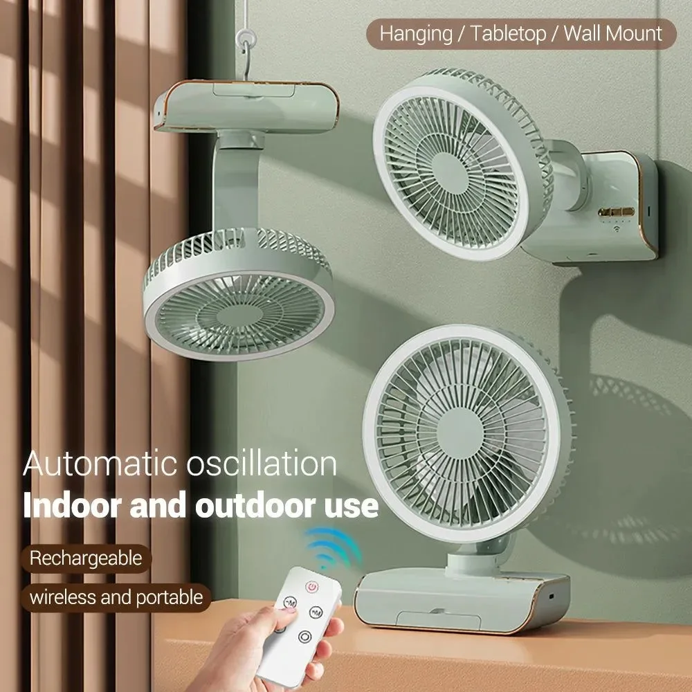 Solid 4000mAh Portable Air Conditioner Fan – Multi-Mode Silent Cooling Fan for Home Camping Certified