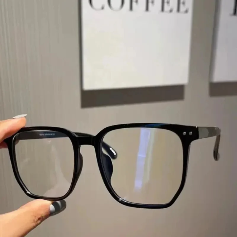 Eco-Friendly Black Square Frame Glasses with Clear Lenses Casual