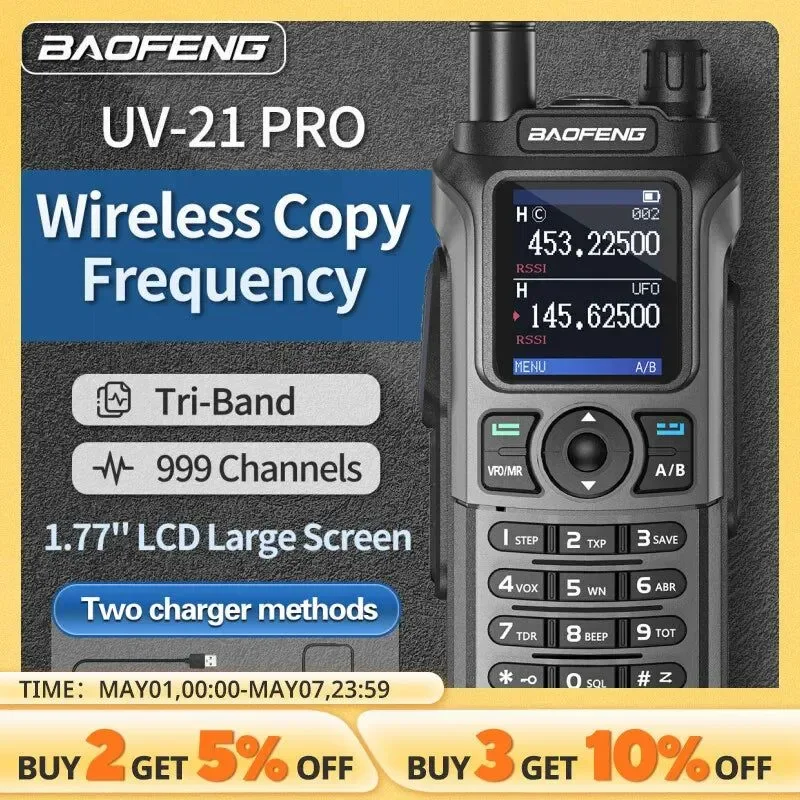 Elegant Baofeng UV-21 Pro Walkie Talkie – Long-Range Waterproof Multi-Frequency Features Package include Fast