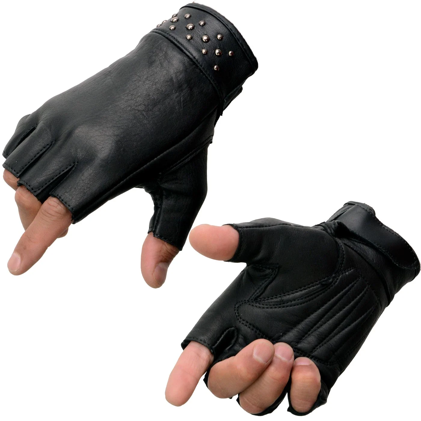 Certified Milwaukee Leather MG7761 Women’s Black Leather Gel Palm Fingerless Motorcycle Hand Gloves W Stylish Wrist Detailing Environmentally Friendly