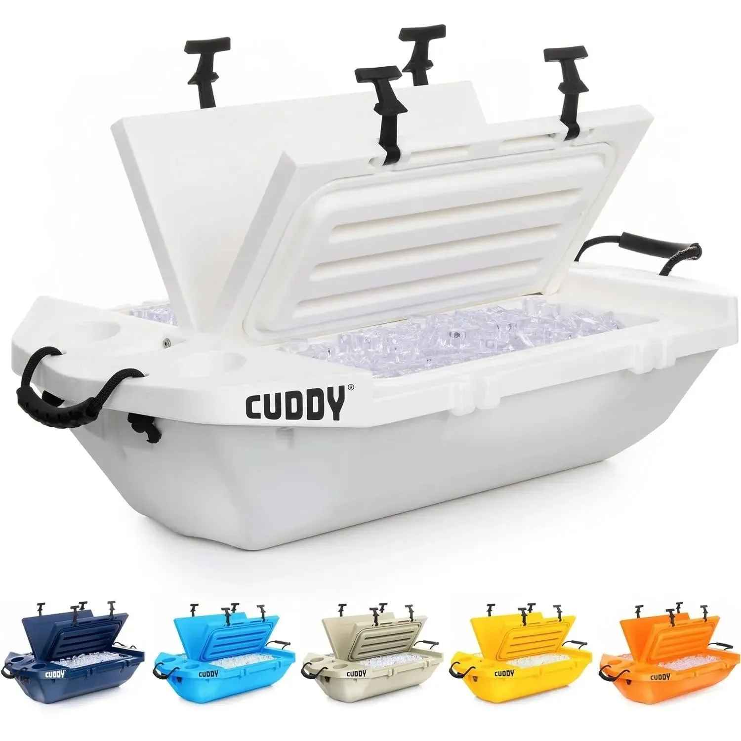 Excellent Cuddy Floating Cooler Dry Storage Vessel – 40QT Amphibious Hard Shell Towable for Boating Kayaking Camping Lightweight