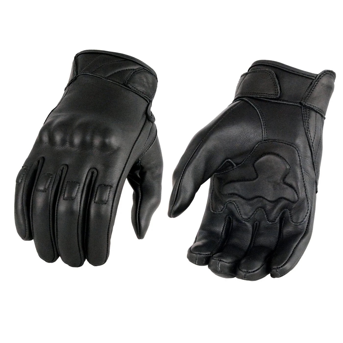 Genuine Milwaukee Leather MG7501 Men’s Black Leather i-Touch Screen Compatible Gel Palm Motorcycle Gloves W Protective Knuckle Contemporary