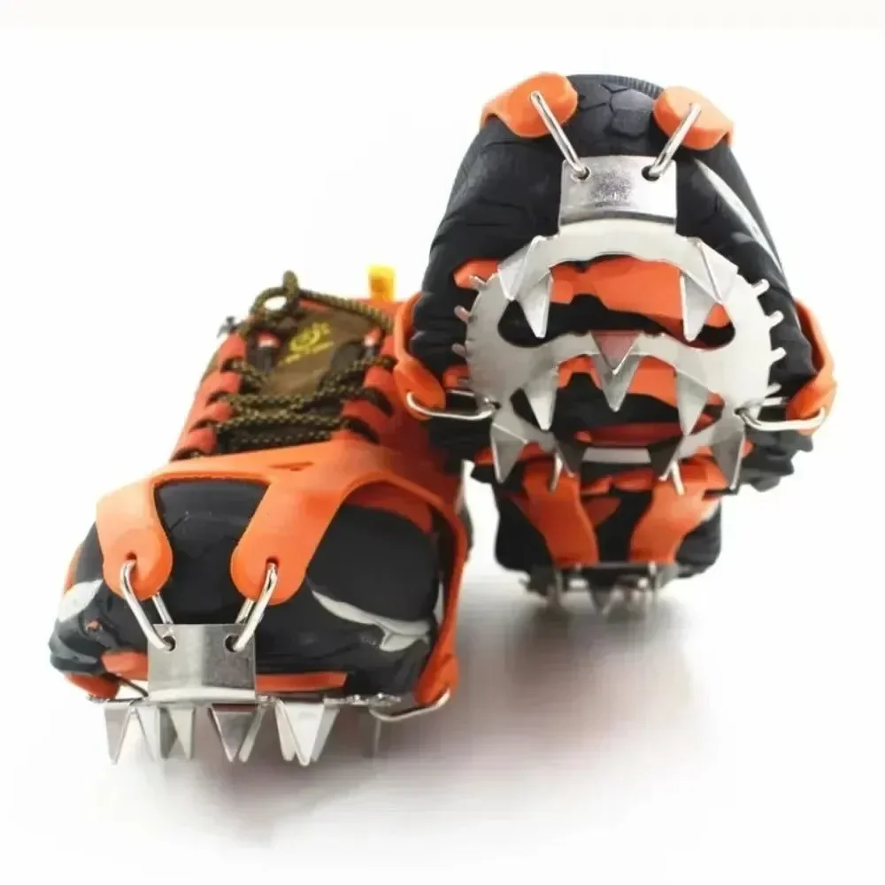Exceptional Professional 18-Stud Climbing Crampons – Anti-Slip Ice Snow Traction Spikes Natural