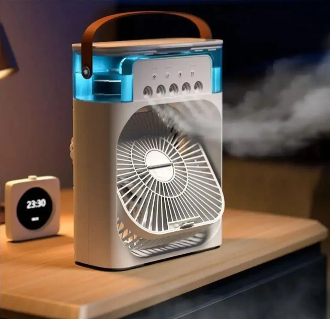 Quality 3-in-1 Portable Air Cooler with LED Lights – USB-Powered Desktop Fan Humidifier Night Light Exclusive