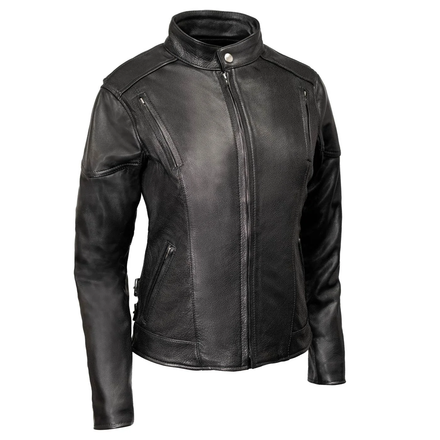 Casual Milwaukee Leather USA MADE MLJKL5001 Women’s Black Foxy Premium Motorcycle Leather Jacket with Vents Practical