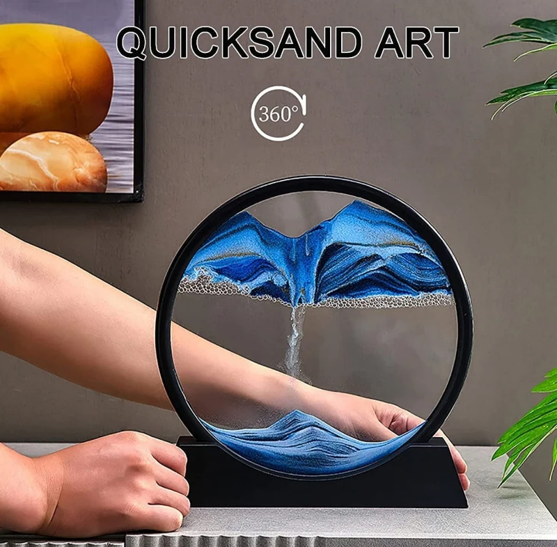 Powerful 360° Quicksand Art Relaxation Moving Sand Frame Tabletop Decor Elegant