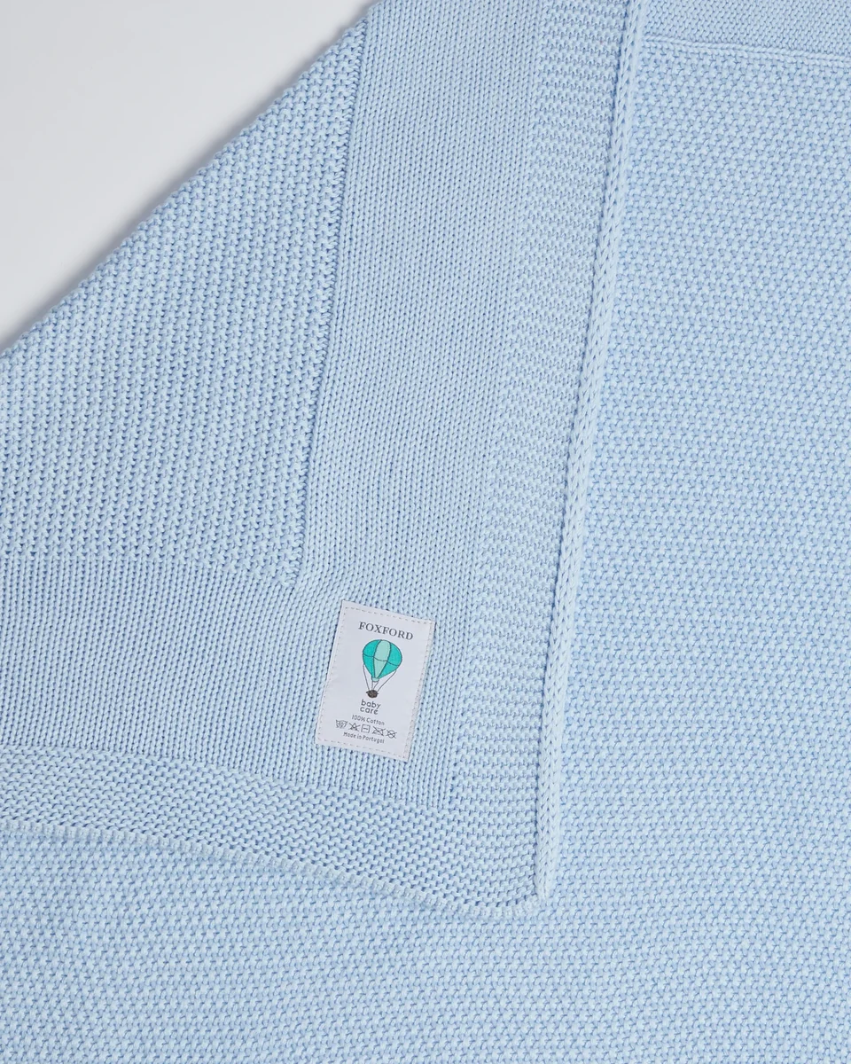 Official Foxford Cotton Baby Blanket- Powder Blue Exceptional