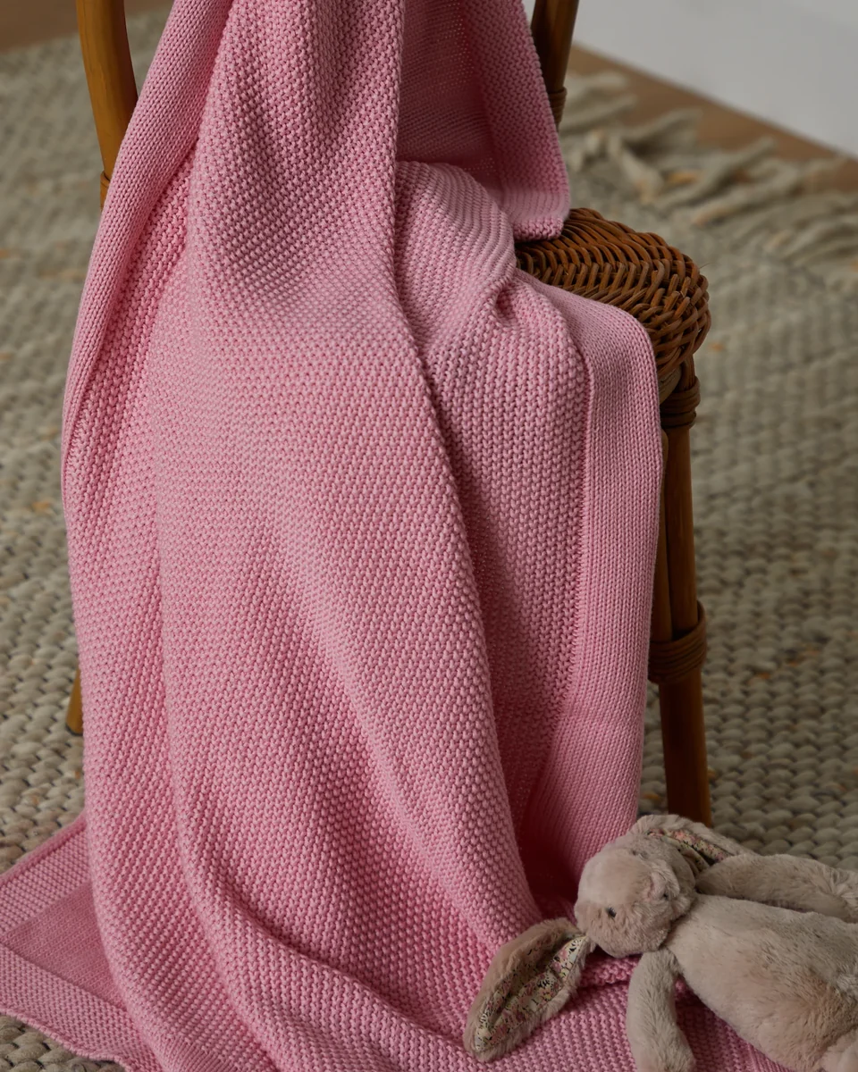 Excellent Foxford Cotton Baby Blanket- Pink Elegant