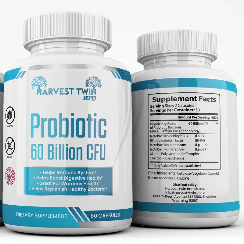 Functional Harvest Twin Labs Probiotic 60 Billion CFU Dietary Supplement – 60 Capsules Verified