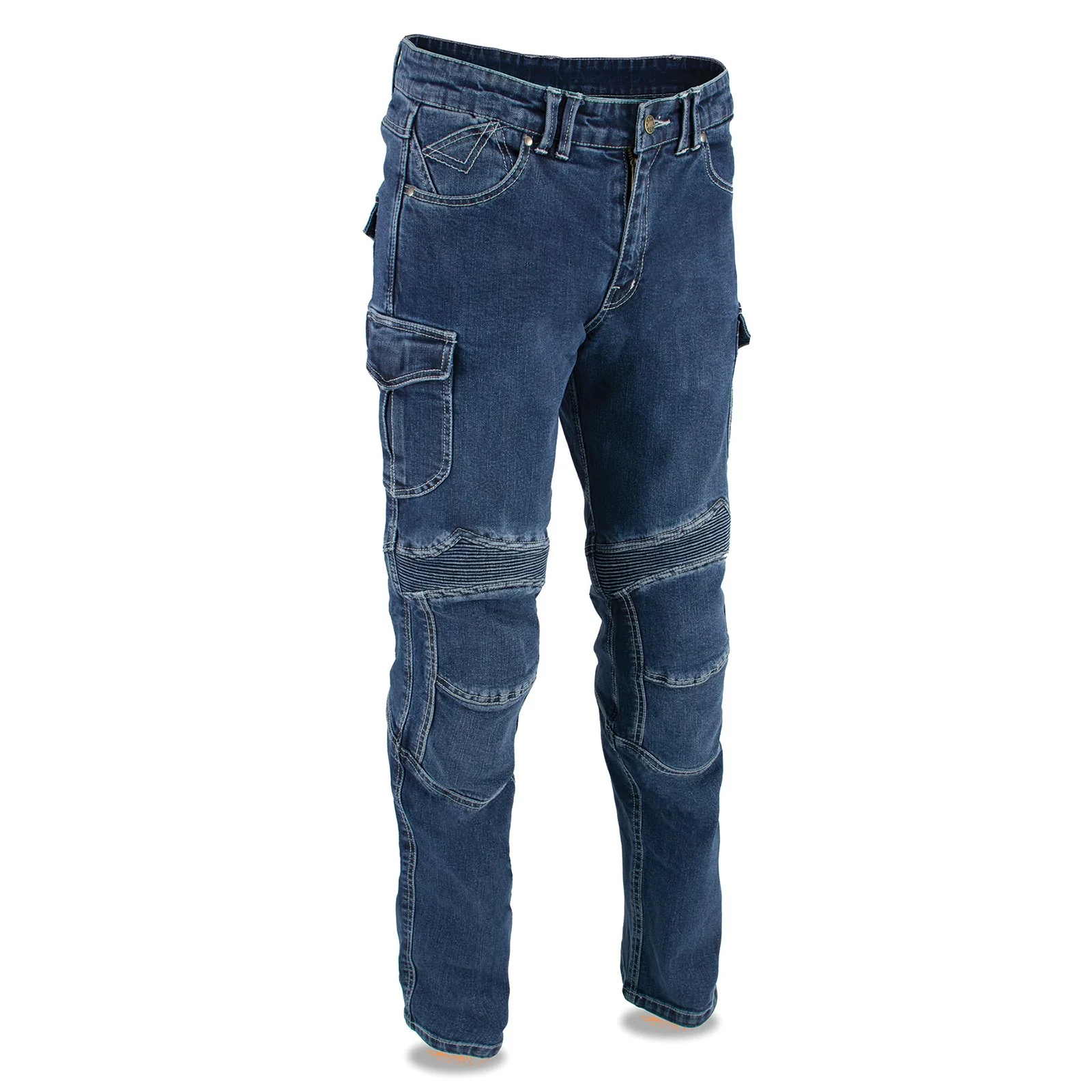 Trendy Milwaukee Leather MDM5012 Men’s Millennium Blue Knee Flex CE Armored Motorcycle Denim Jeans Reinforced w Aramid Fibers Traditional