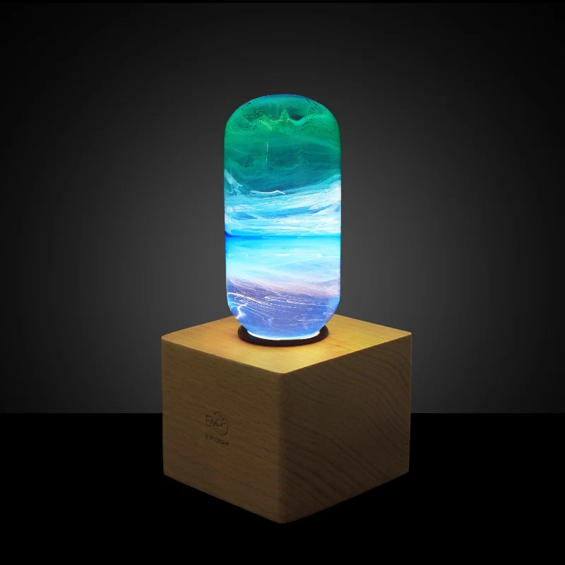 Soft EP LIGHT Resin LED Decorative Lamp with Wooden Base Trendy
