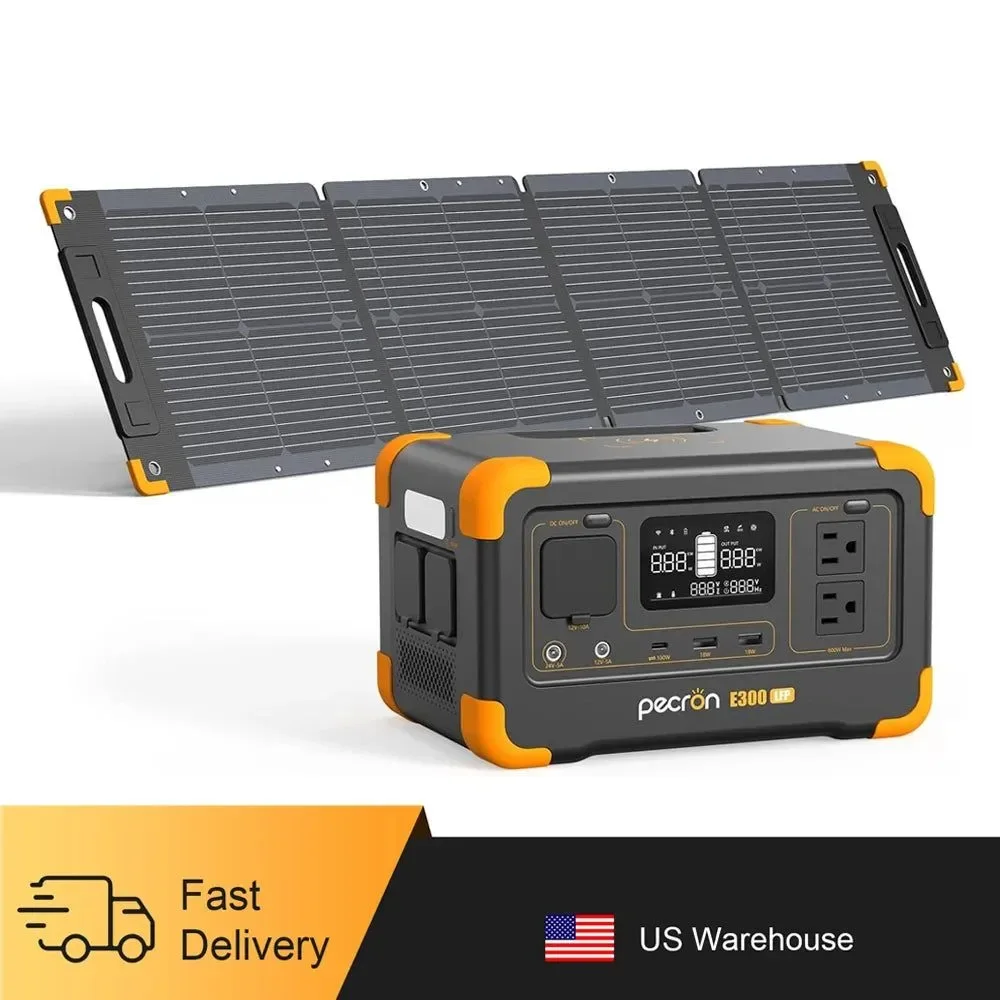 Fast 288Wh Solar Power Station with 100W Panel – 600W Pure Sine Wave Portable Generator for Camping Emergencies