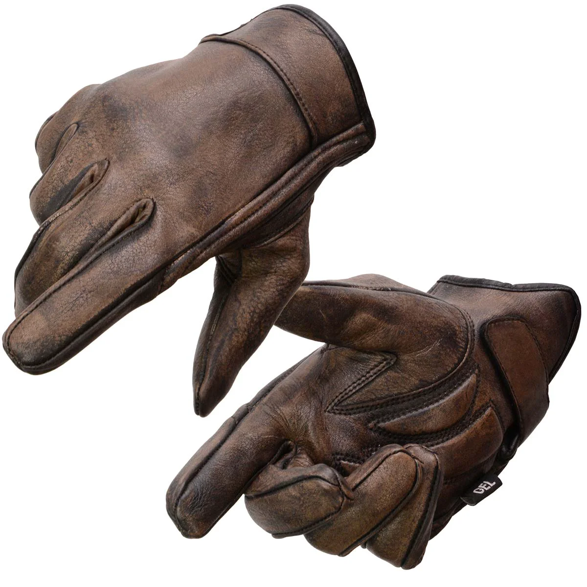 Organic Milwaukee Leather MG7512 Men’s Brown Leather Gel Padded Palm Short Wrist Motorcycle Hand Gloves W Full Panel Cover Functional