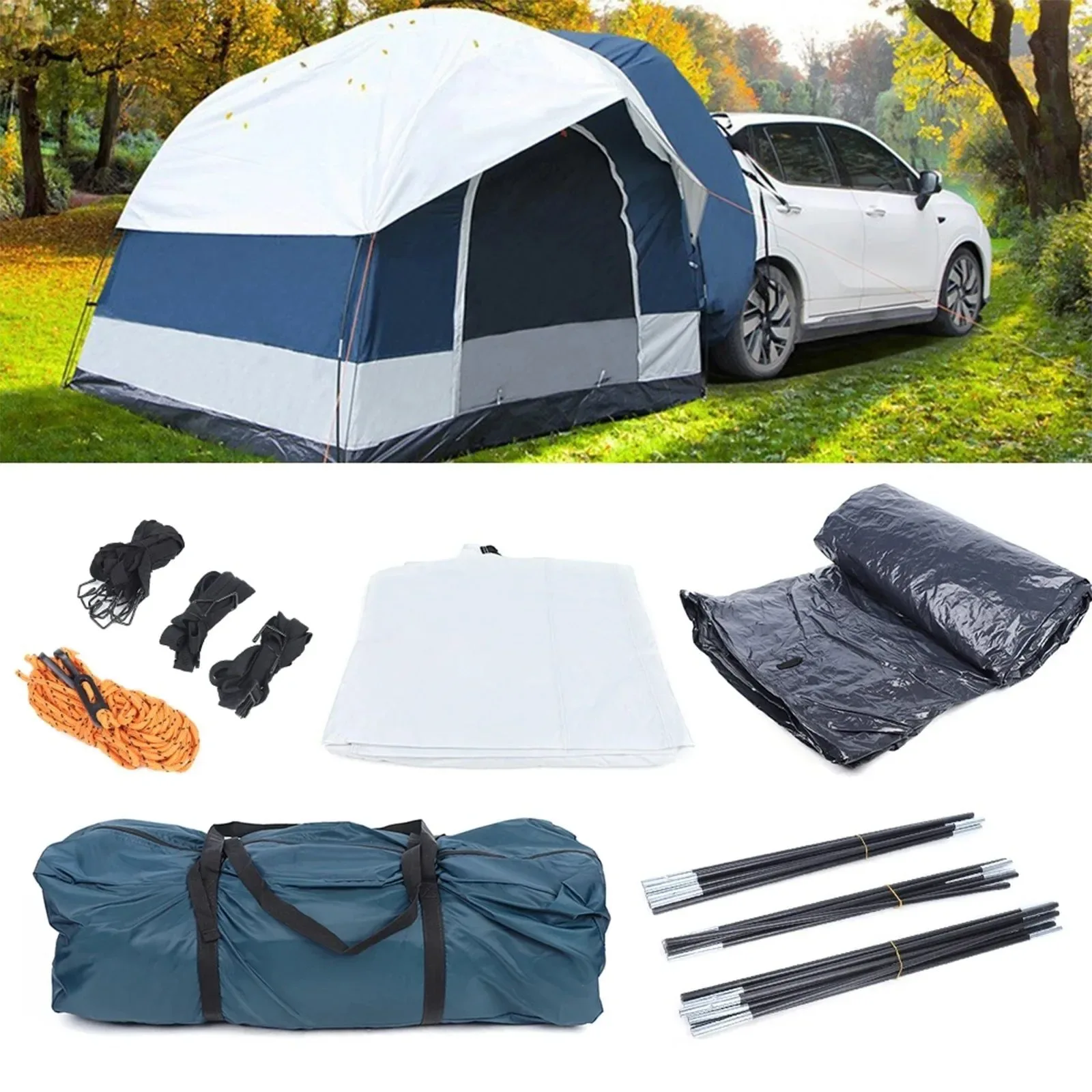 Outstanding 4-Person SUV Car Tent – Universal Tailgate Shelter with Sunshade Mosquito Net for Camping Elite