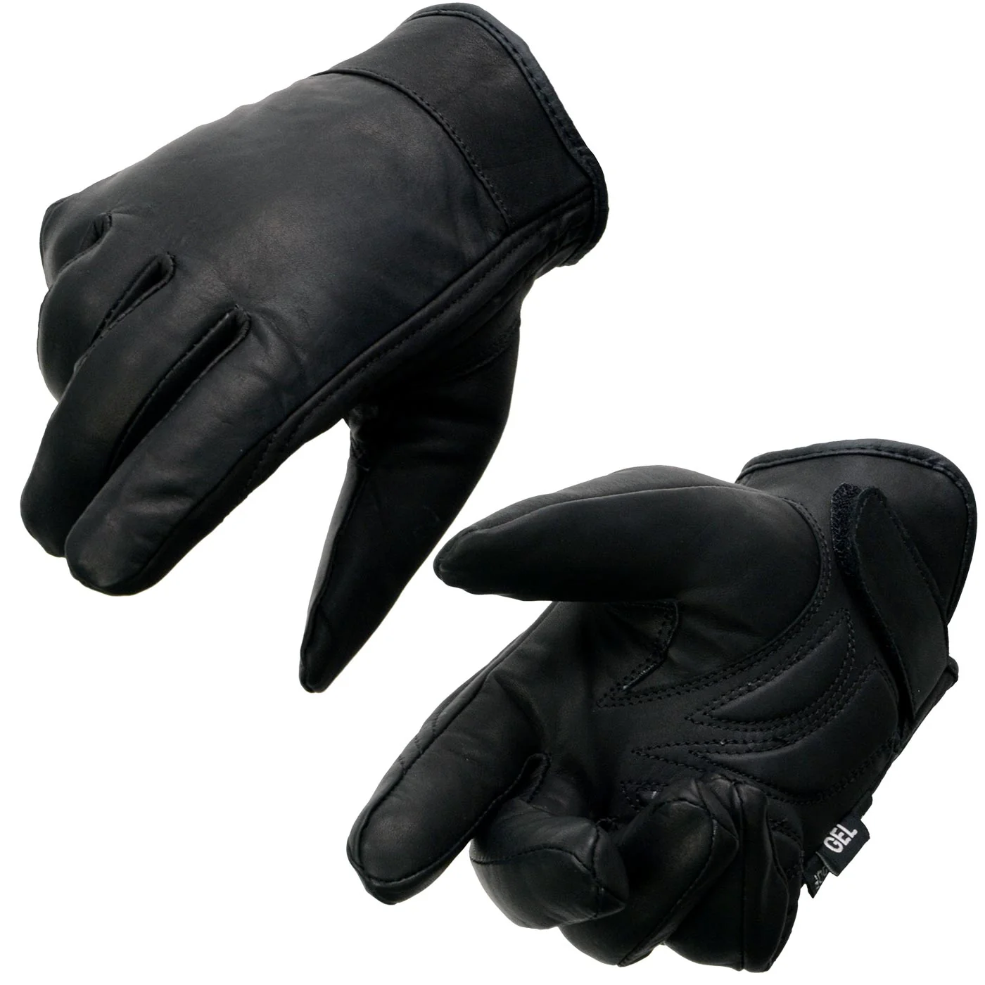 Exclusive Milwaukee Leather MG7522 Men’s Black Leather Waterproof Cruiser Motorcycle Hand Gloves W Gel Padded Palm Enhanced