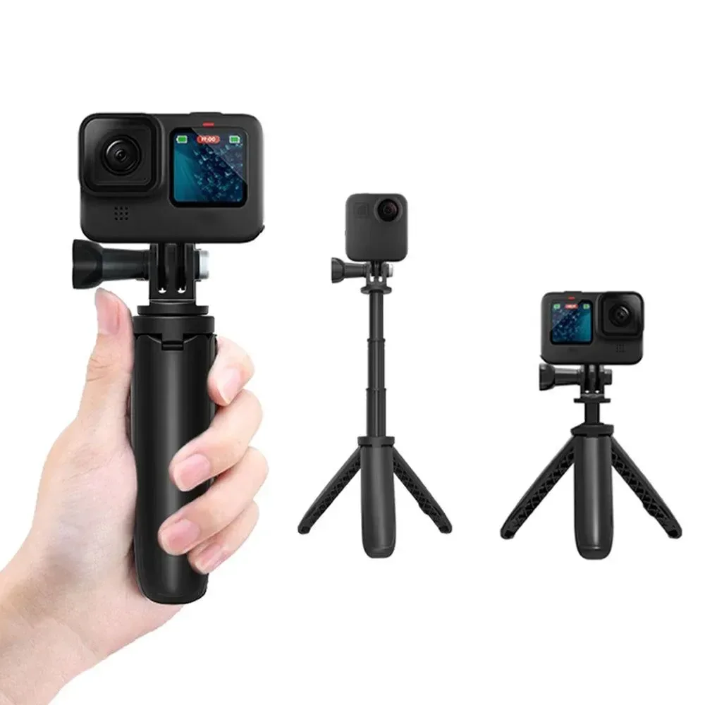 Modern Mini Retractable Selfie Stick Tripod for GoPro Insta360 DJI Action Cams Green
