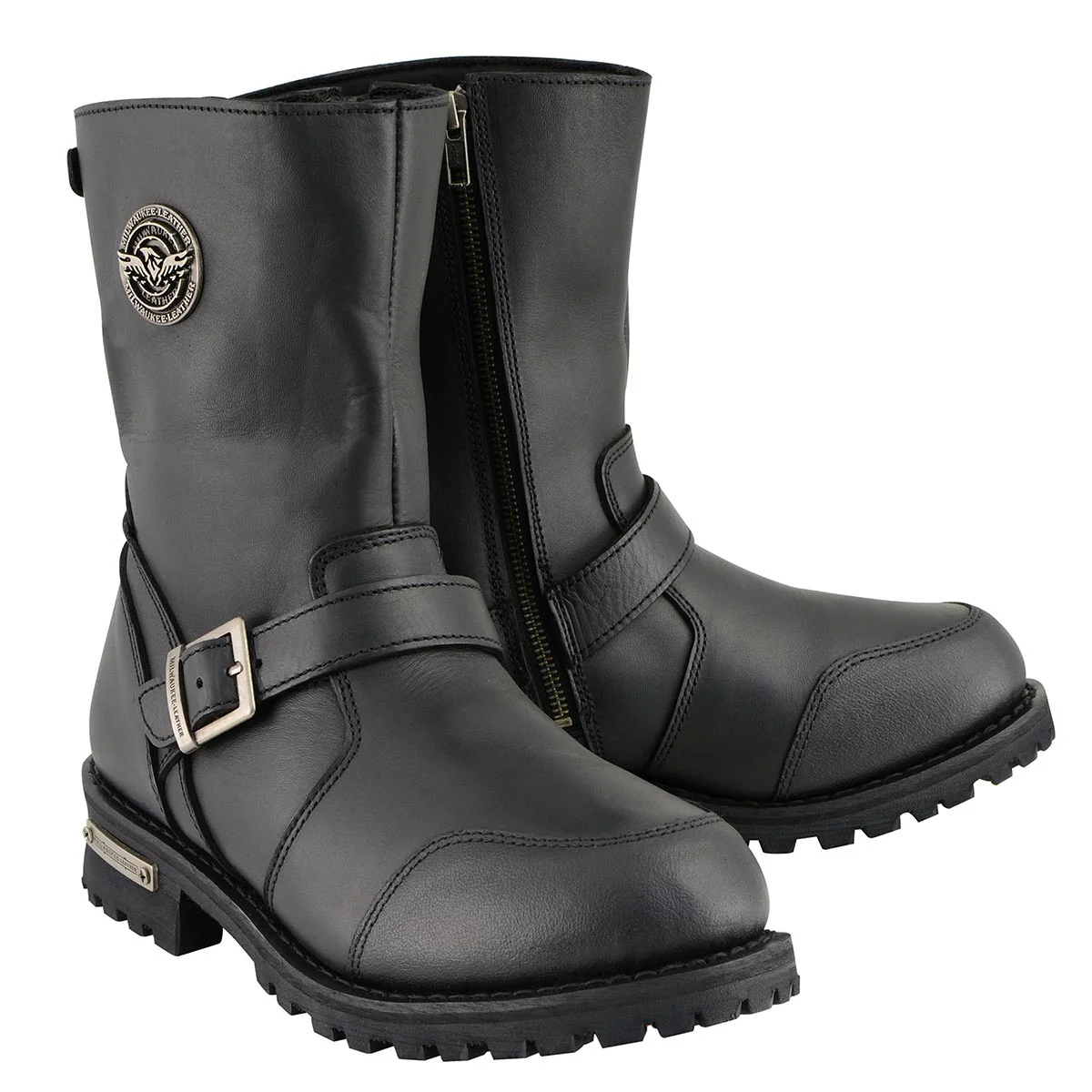 Original Milwaukee Leather MBM9090W Men’s Black Wide Width 9-Inch Classic Engineer Motorcycle Boots with Gear Shift Guard Comfortable