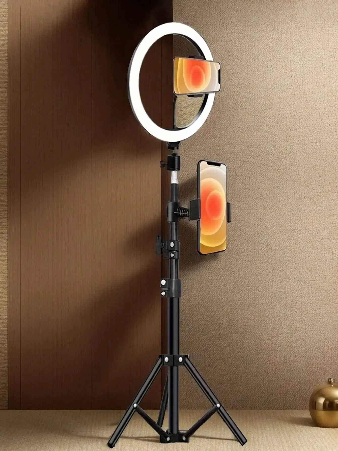 Proven 110cm Adjustable Tripod Stand with 10 Ring Light O-Clamp – Complete Kit for Live Streaming Selfies and Content Creation Quality