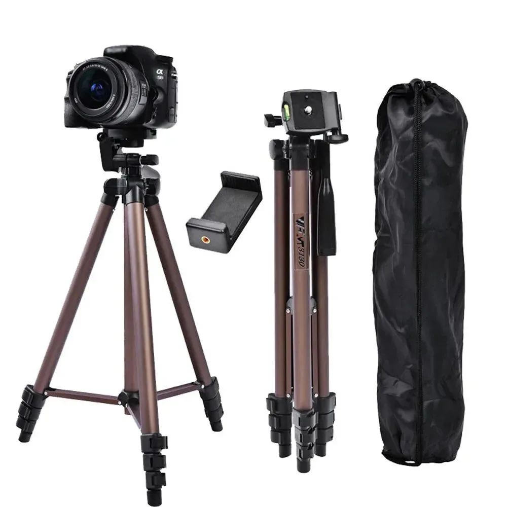 Green Professional Aluminum Tripod WT3130 – 126cm Camera Stand with Phone Holder for DSLR Smartphone Mirrorless 2.5kg Load 540g Weight Stylish