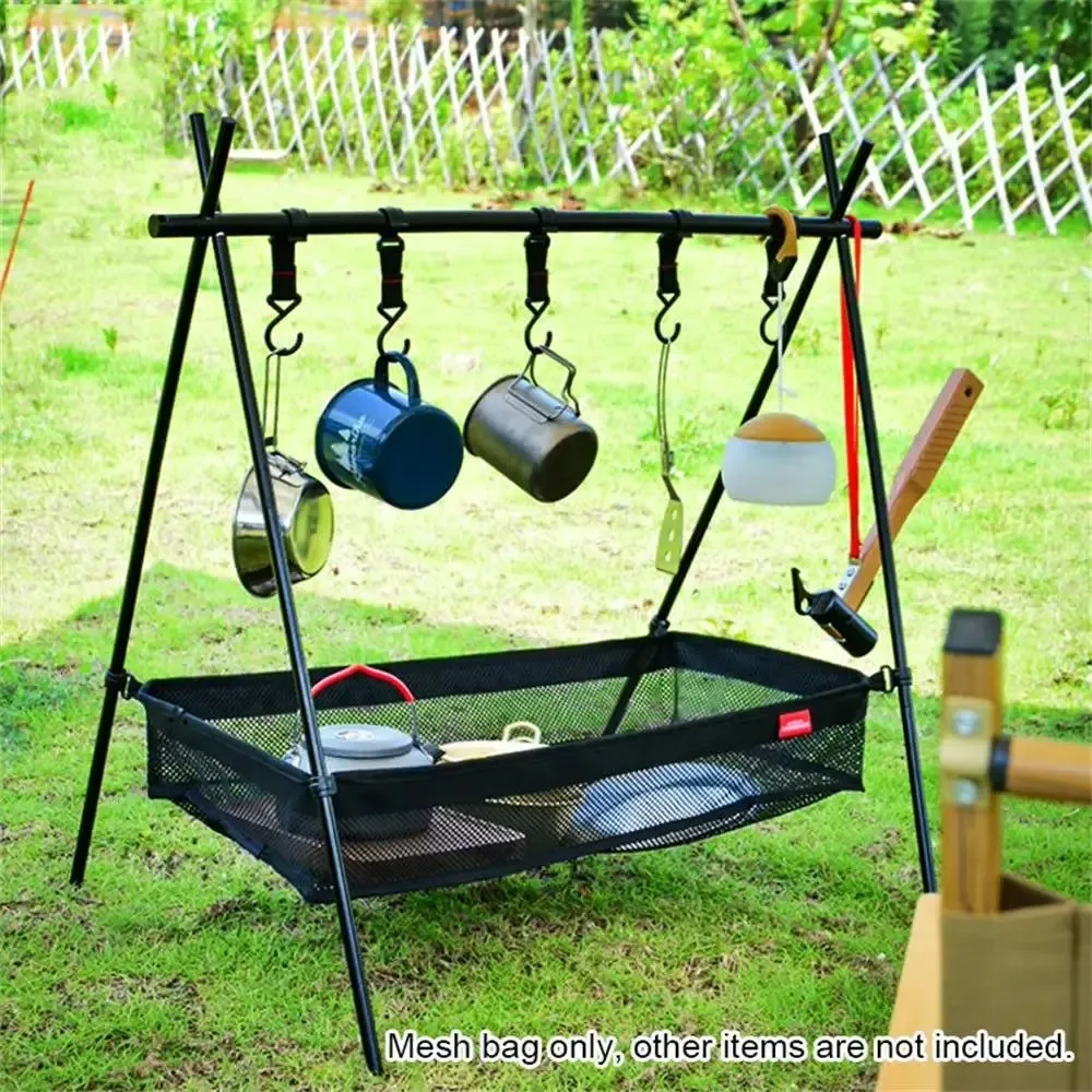 Luxury Under-Table Storage Organizer – Hanging Mesh Picnic Basket for Camping Tables Tripods Desks 2 Sizes M L High-Performance