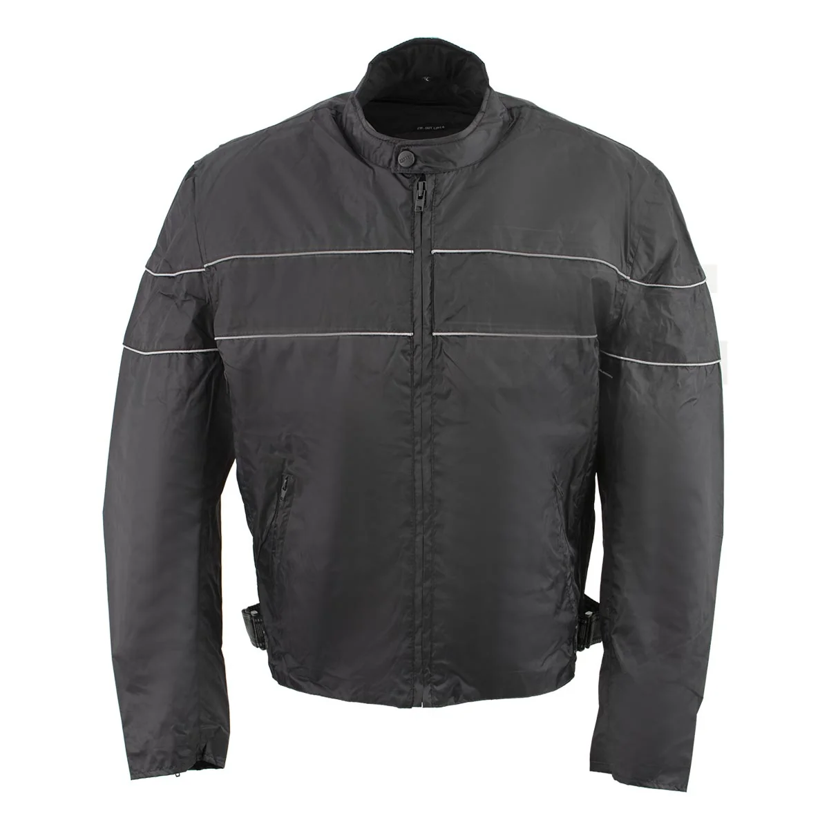 Functional NexGen HW212102 Men’s Black Nylon-Textile Vented Moto Jacket with Reflective Piping Professional
