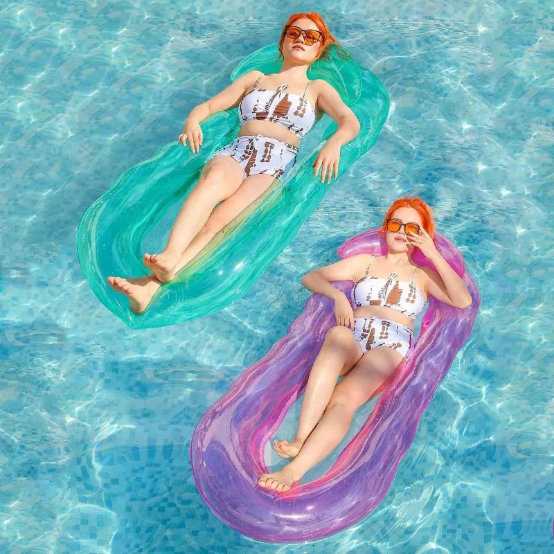 Exclusive Inflatable Pool Lounger – Adult Floating Chair Mesh Backrest Summer Pool Float Sustainable