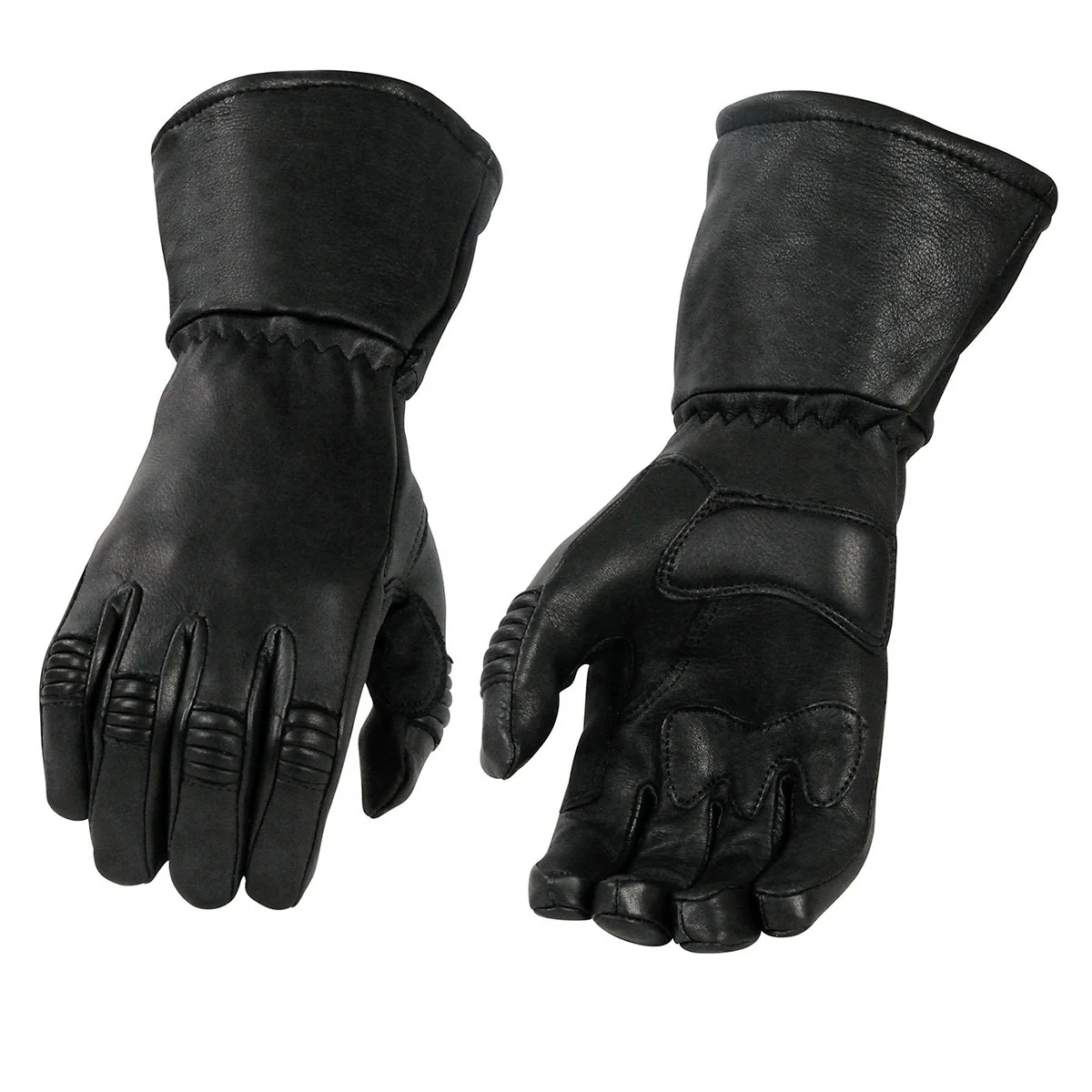 Smart Milwaukee Leather G039 Men’s Black Gauntlet Motorcycle Deerskin Long Cuff Thermal Lined Gloves Flexible