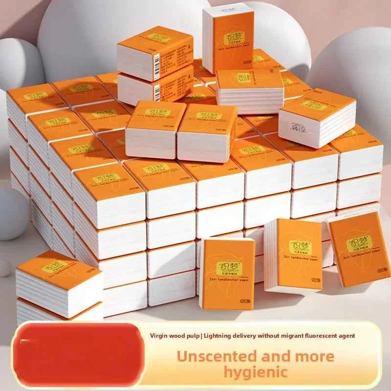 Fashionable Orange Soft Hanging Face Towel Pack – Unscented Facial Tissue Paper for Daily Cleaning Advanced