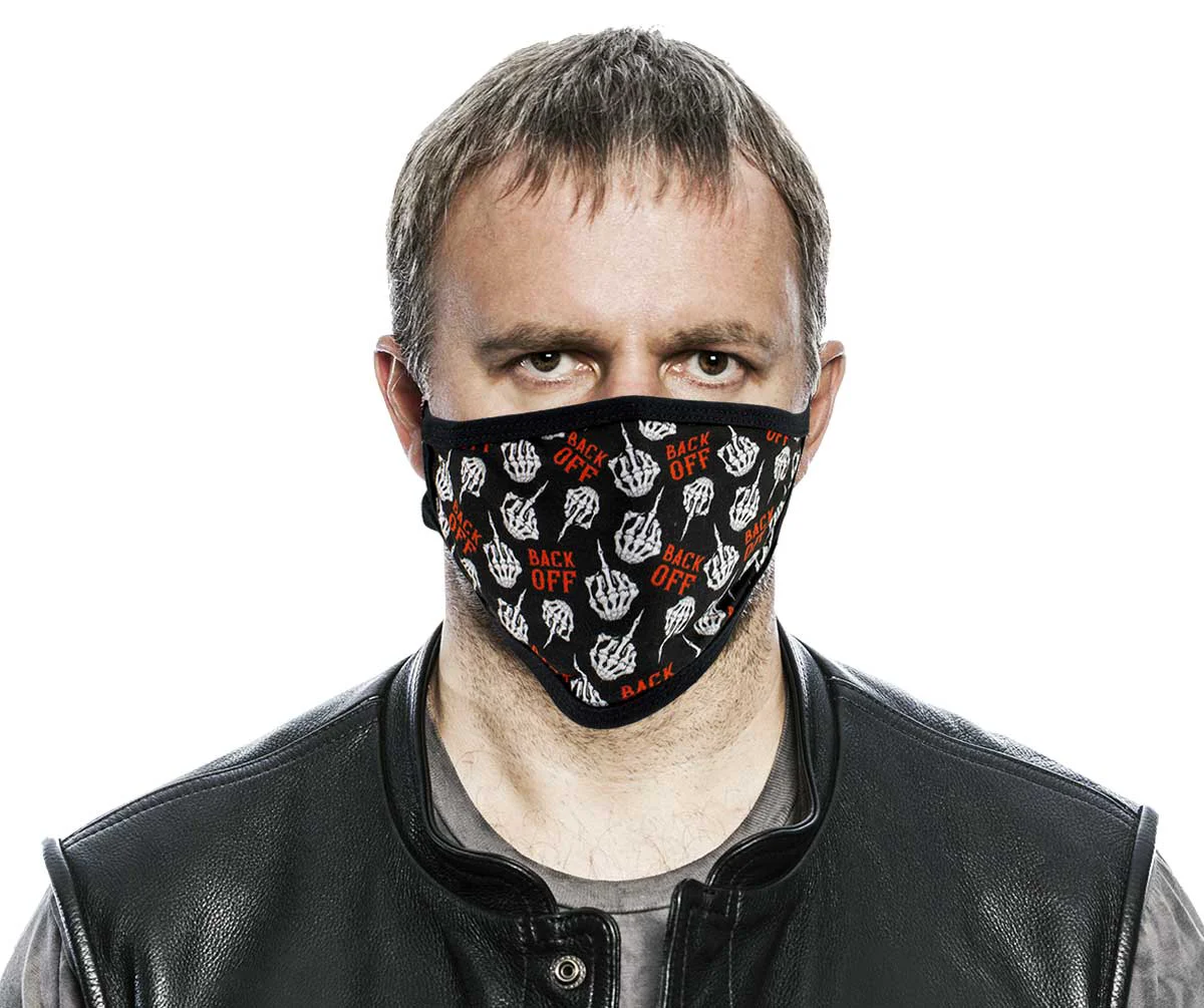 Consistent Milwaukee Leather FMD1009 ‘Back Off’ 100 Cotton Protective Face Mask with Optional Filter Pocket Functional