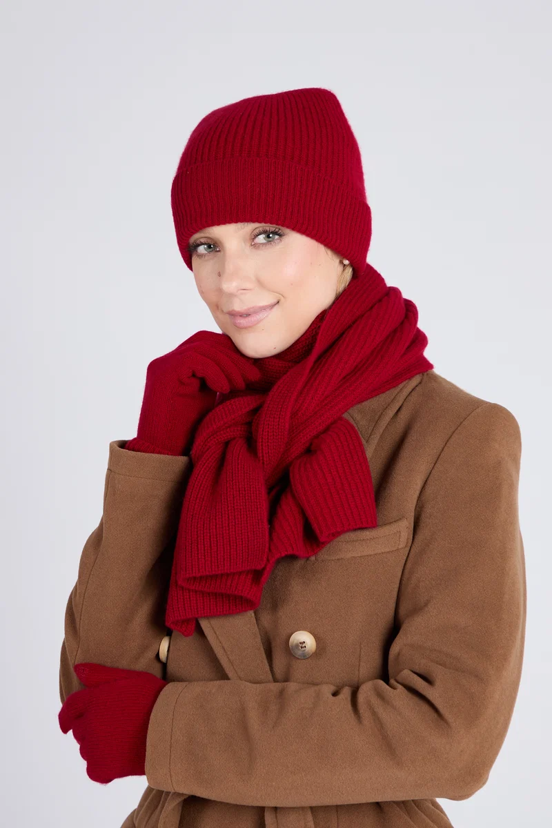 Lightweight Foxford Red Cashmere Gloves Prestigious