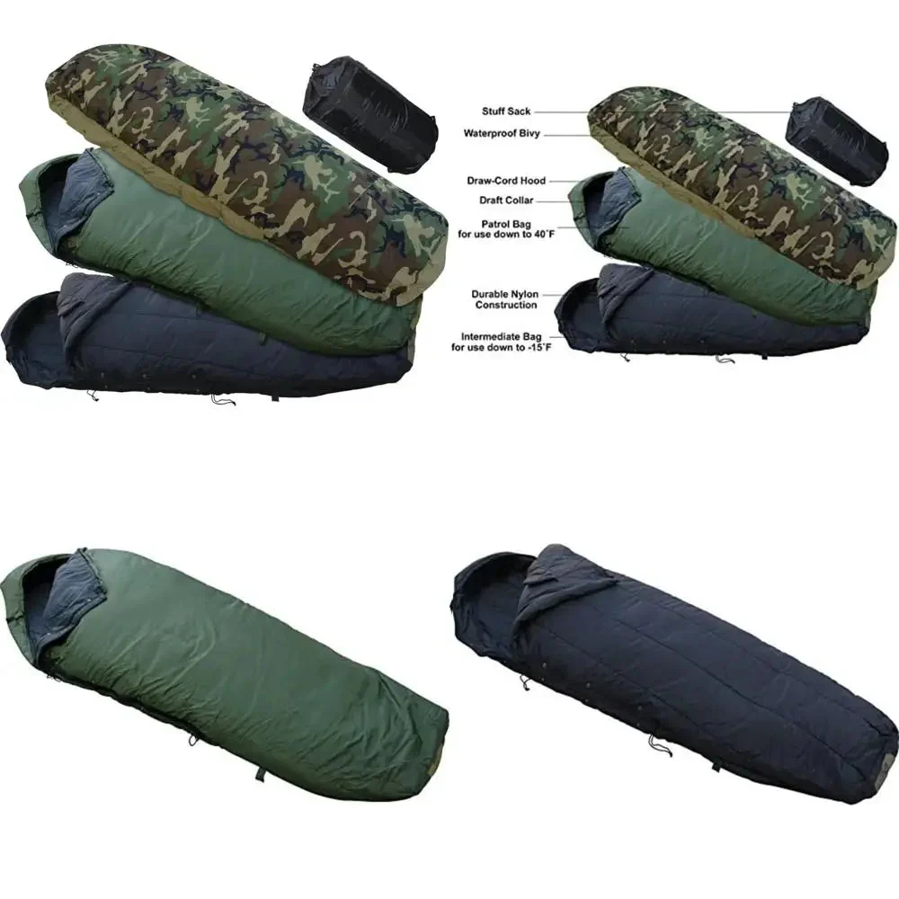 Modern 4-Piece Modular Sleeping Bag System – Extreme Cold Weather Military Style -15°C Rated Enhanced