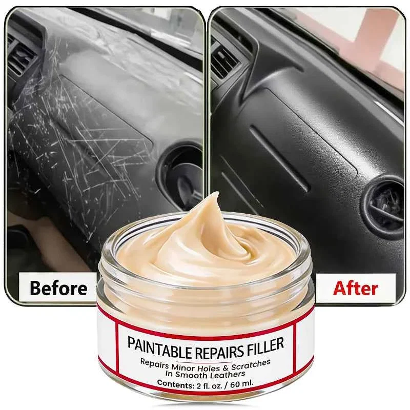Secure Paintable Leather Repair Filler Paste – Multi-Purpose Scratch Repair Cream for Car Interiors Home Leather Care Quality