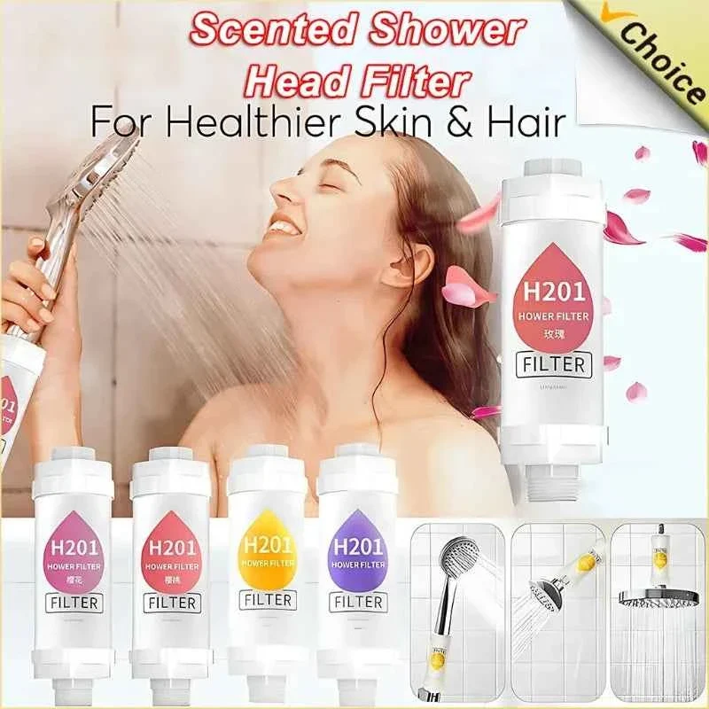 Refined H201 Scented Shower Head Filter – Inline Bathroom Water Filter for Handheld Fixed Rainfall Showers Responsible