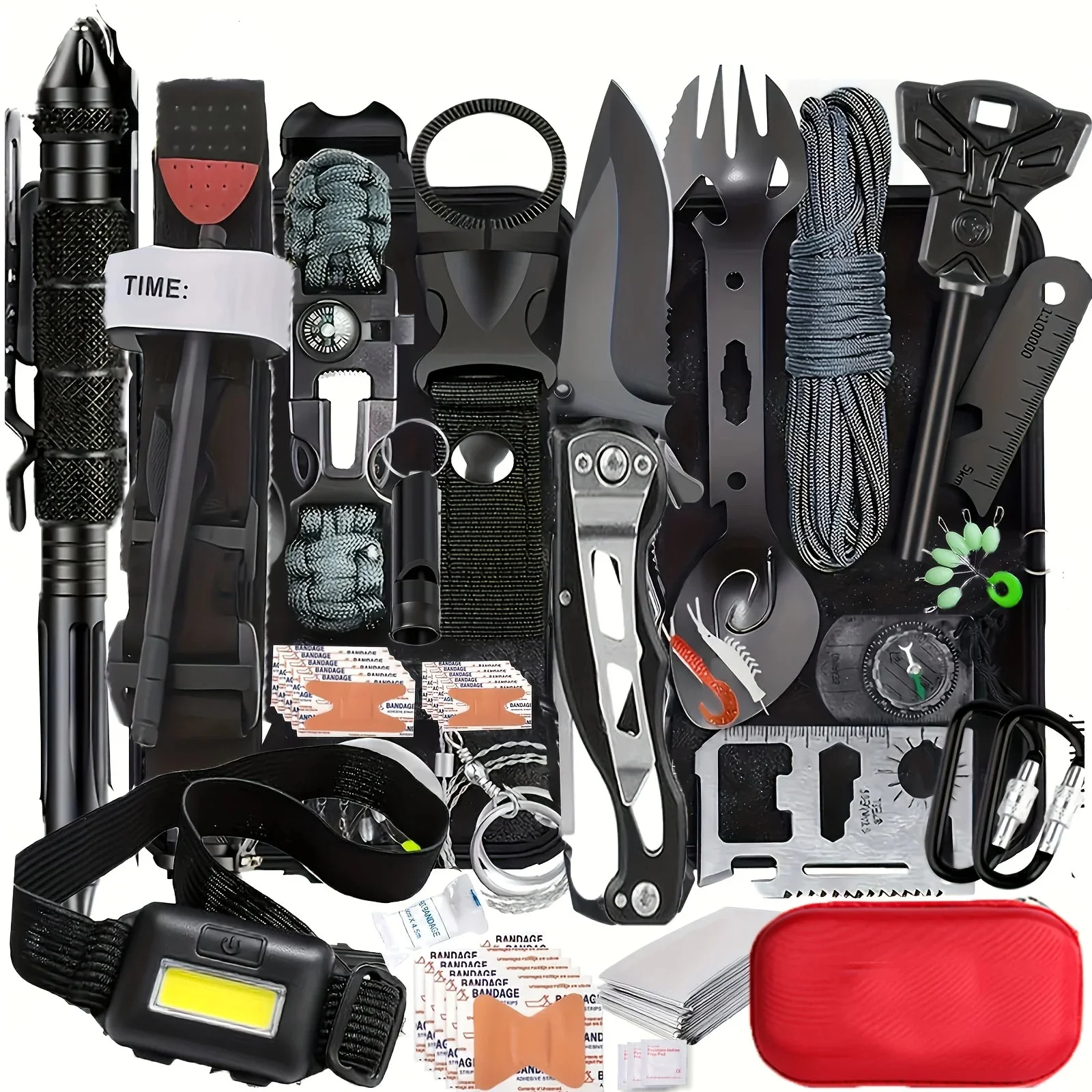 Genuine 20-in-1 Survival Gear Kit – Emergency Equipment Set for Camping Hiking Outdoor Adventures Effective