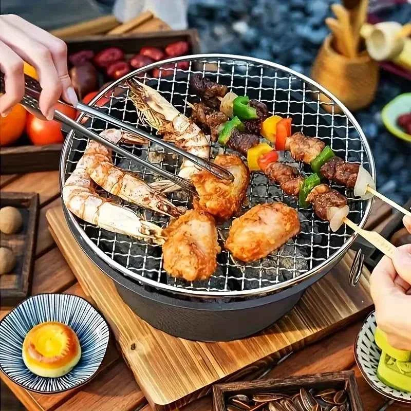 Unique KL1 Cast Iron Charcoal Alcohol Stove Portable Outdoor Cooking Stove for Camping Picnic BBQ Preppers Gear Premium Material