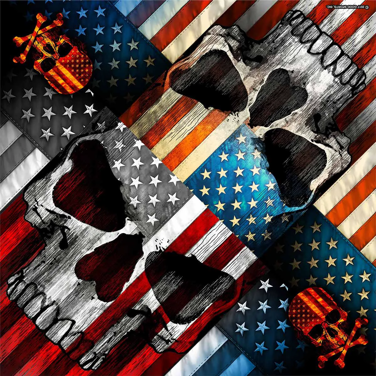 World-Class Hot Leathers BAB1097 Patriot Skull Bandana Exclusive