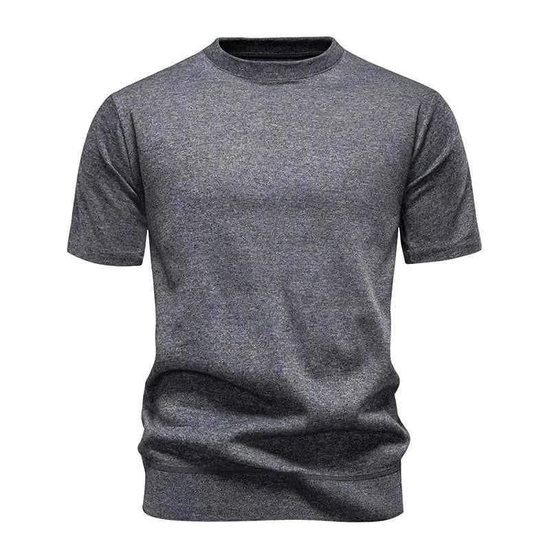 Excellent Men’s Knit Pullovers Short Sleeve Sweater Knitted Tops Casual Knit Tee Shirts Crewneck Solid Color Ribbed Knitwear Eco-Friendly