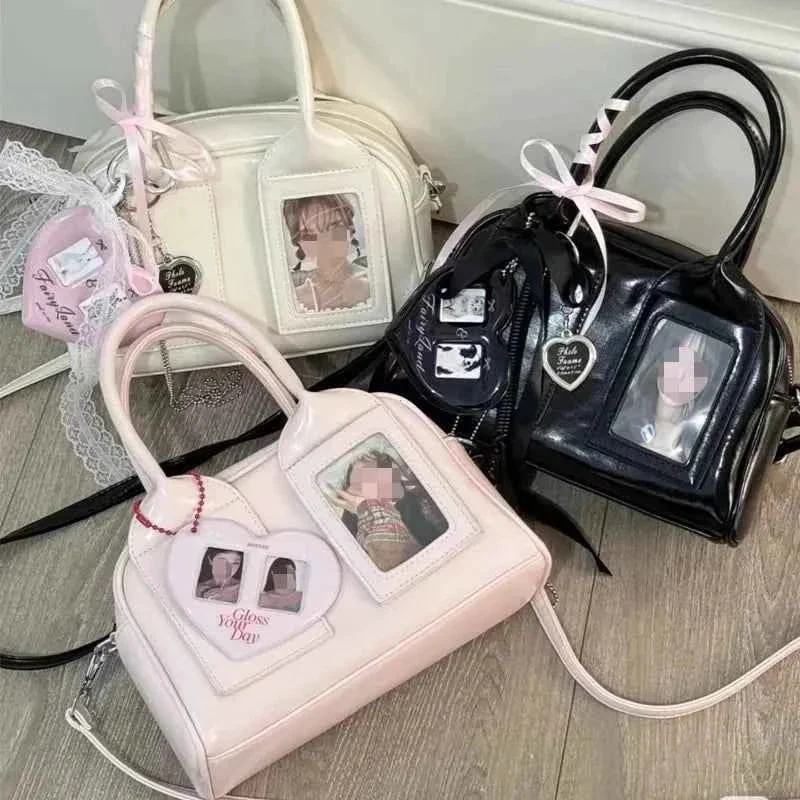 Elegant Women s Transparent Display Window Crossbody Handbag with Top Handles Recyclable
