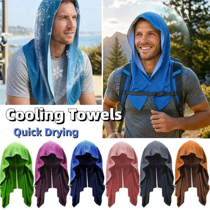 Proven Cooling Hoodie Towel UPF50 Sun Protection – Quick Drying Cooling Head Neck Wrap for Sports Gym Outdoor Activities Verified