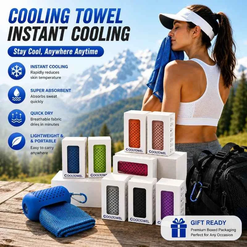 Sophisticated Cooling Towel with Silicone Capsule Case for Gym Running Travel and Outdoor Activities Casual